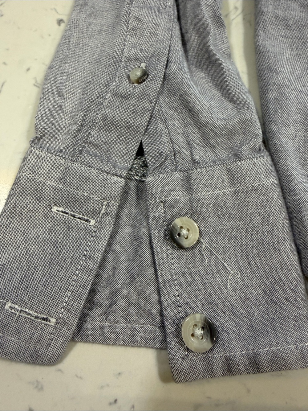Vintage Super dry Tokyo Japan Laundered Cut Collar Long Sleeve Mens XL Gray - Picture 8 of 11